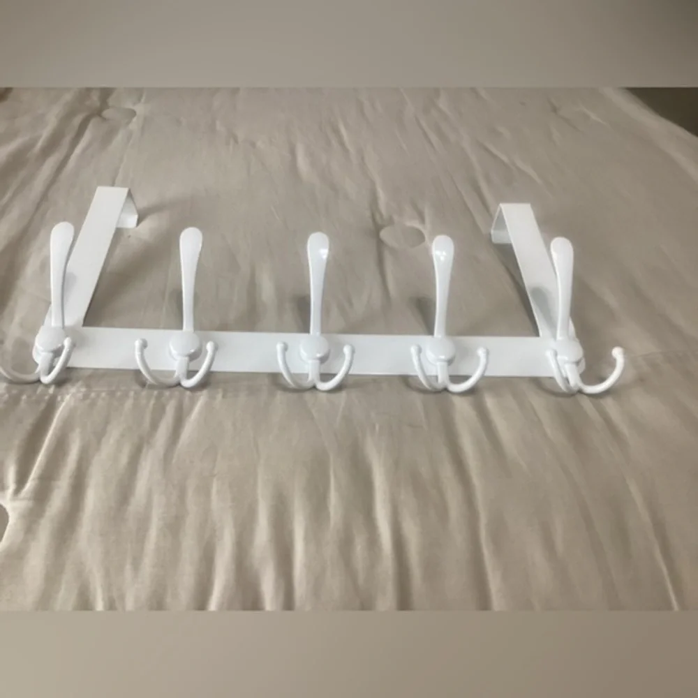 White Over-the-Door Hook Rack